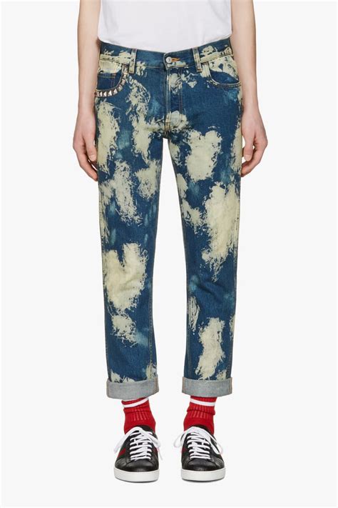 gucci bleached jeans|denim bib gucci.